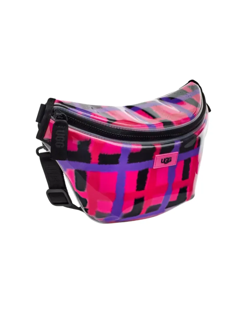 1126832 Nasha Clear Rock Rose Plaid Punk Belt Bag