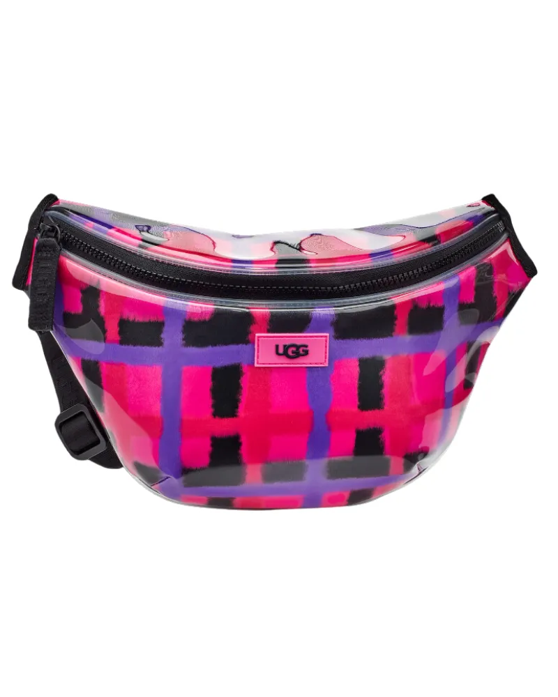 1126832 Nasha Clear Rock Rose Plaid Punk Belt Bag
