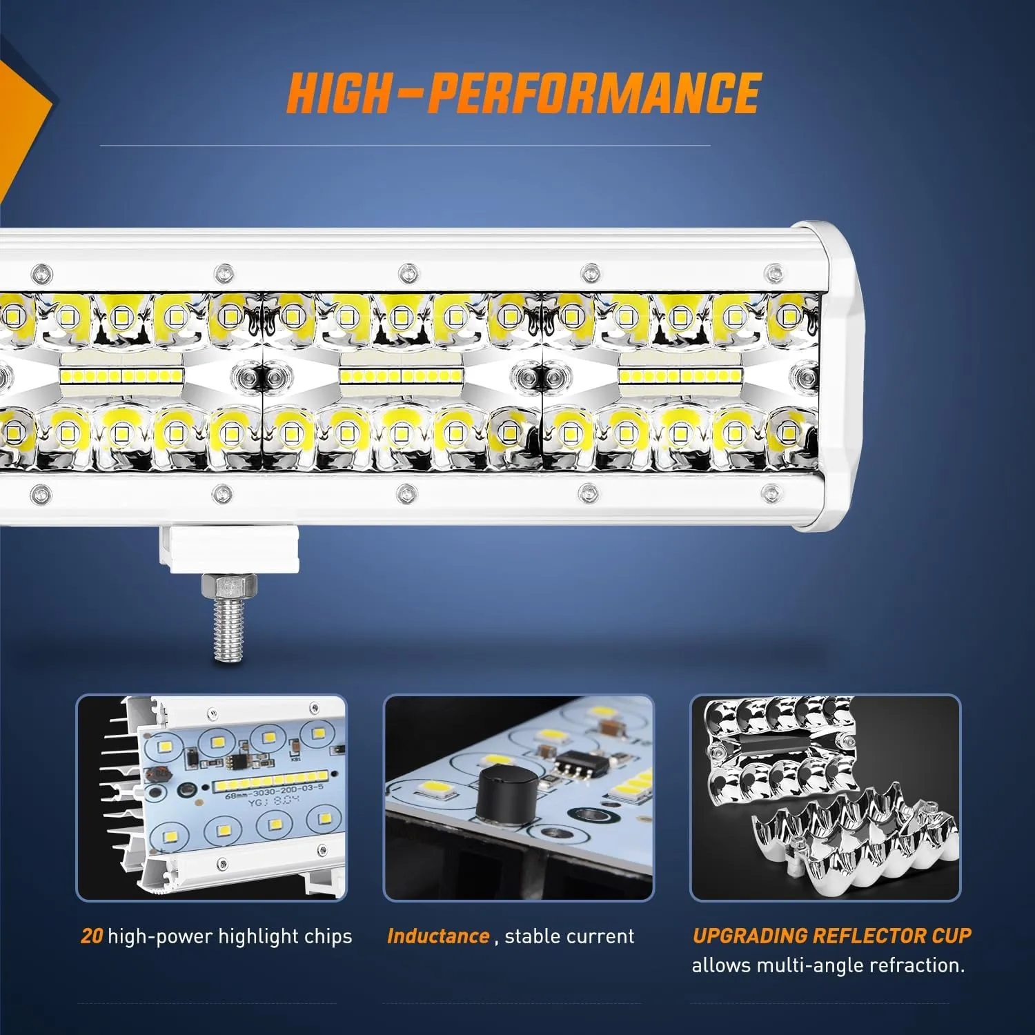 12 Inch 300W Spot Flood Combo White Case Led Light Bar