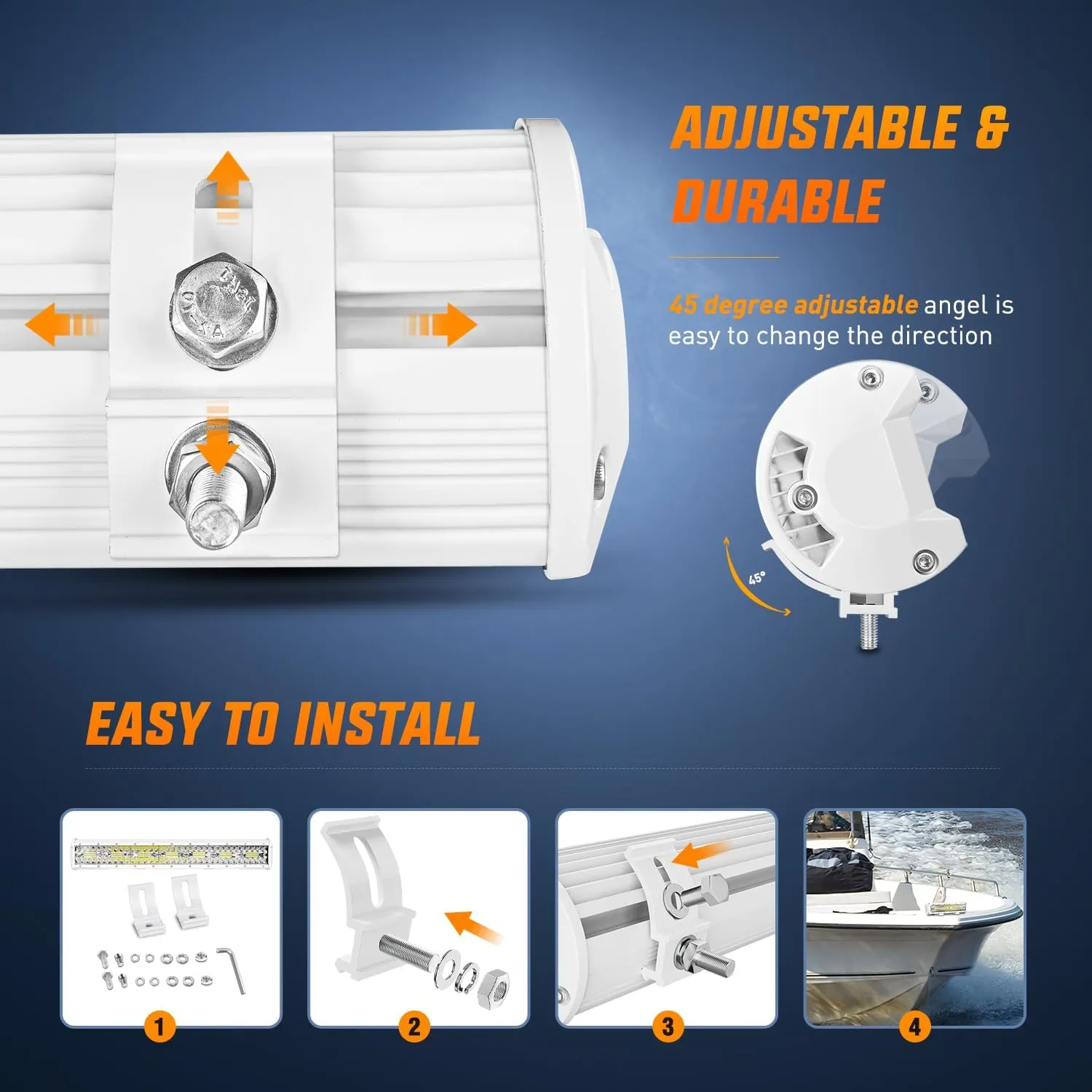 12 Inch 300W Spot Flood Combo White Case Led Light Bar