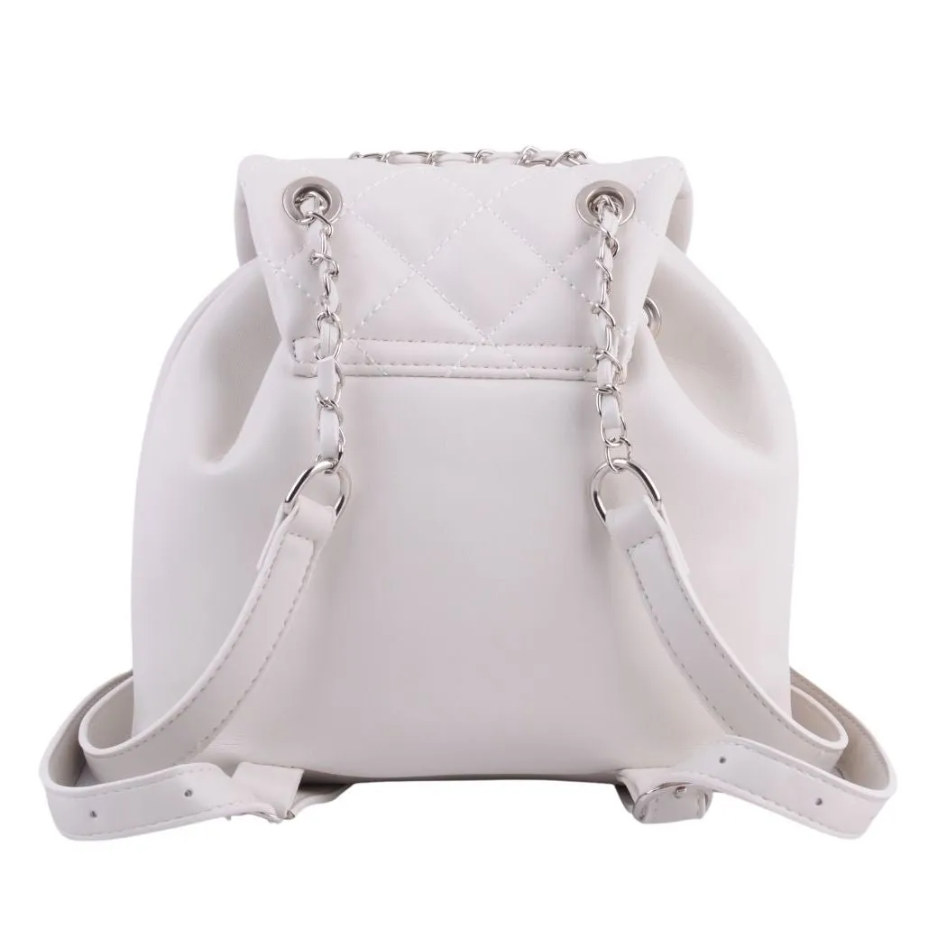 1502 - Quilted Mini Backpack with Chain