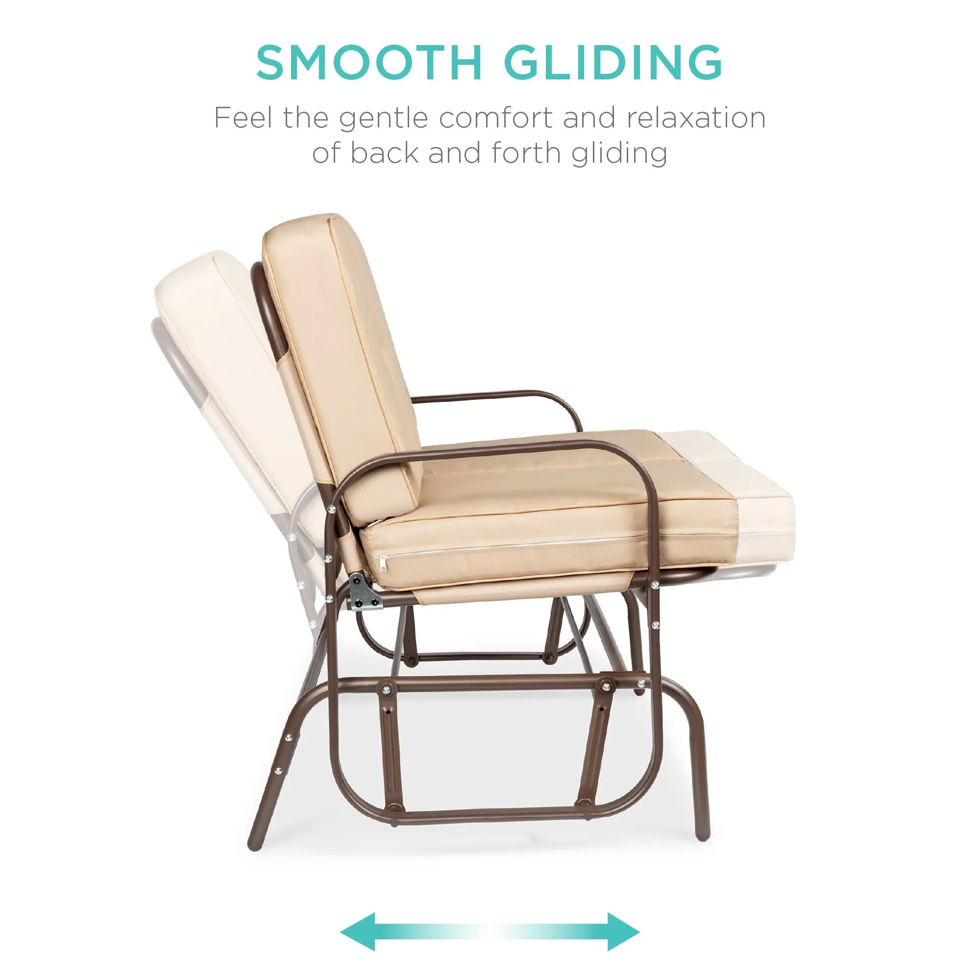 2-Person Patio Glider Loveseat Rocking Chair Bench