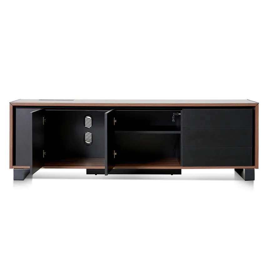 2.3m Right Return Office Desk - Walnut