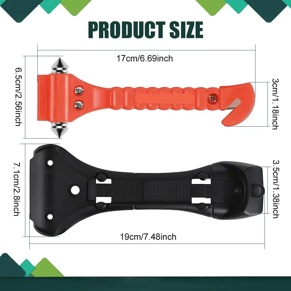2PCS Car Safety Hammer Set, Window Breaker Seatbelt Cutter, Car Window Glass Hammer Breaker and Seat Belt Cutter Escape Tool for Family and Auto Traffic Accident Emergency Escape (2PCS)