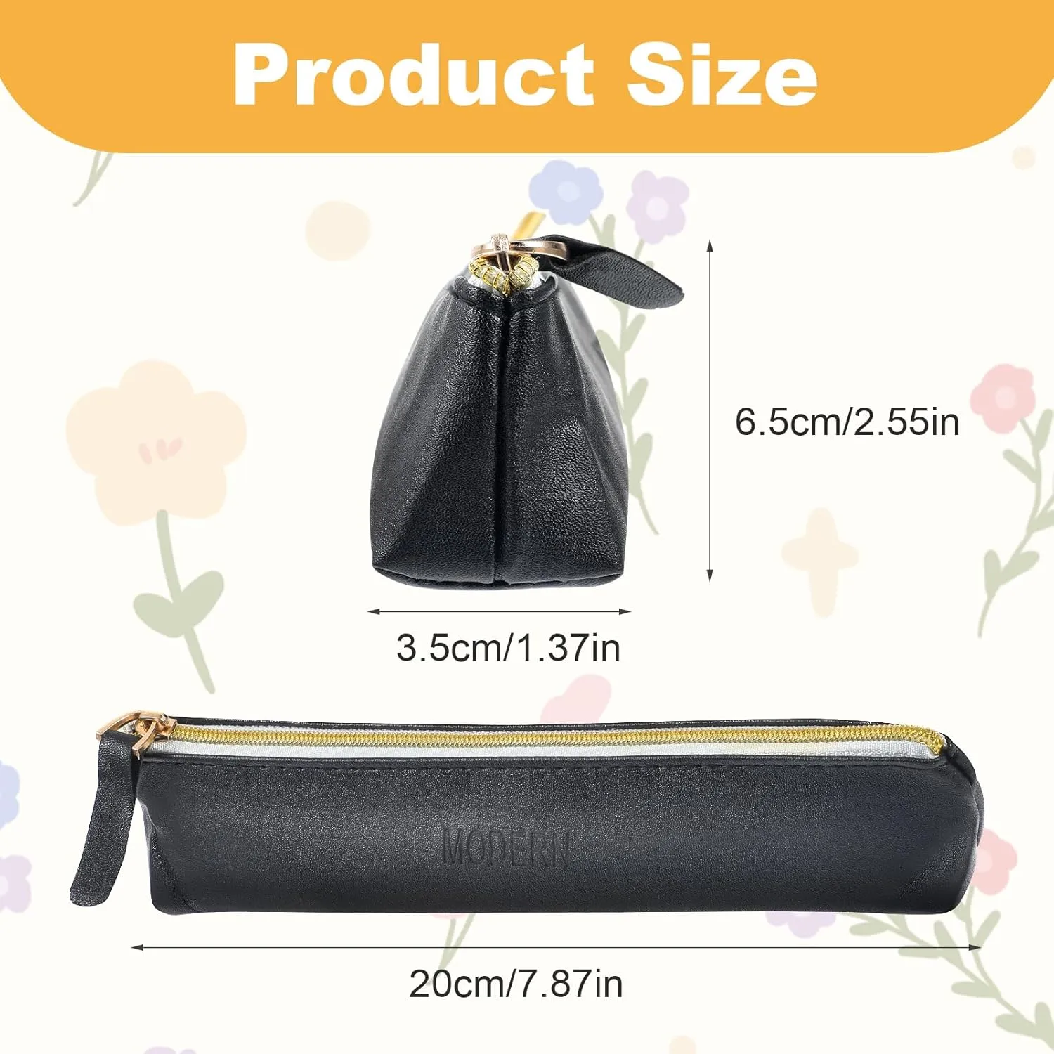 2pcs Mini cosmetic bag for purse small leather pouch small make up bag with Zipper Portable Small Cosmetic Organizer for Women and Girls, black beige, 579067_1_nDh6KXy23
