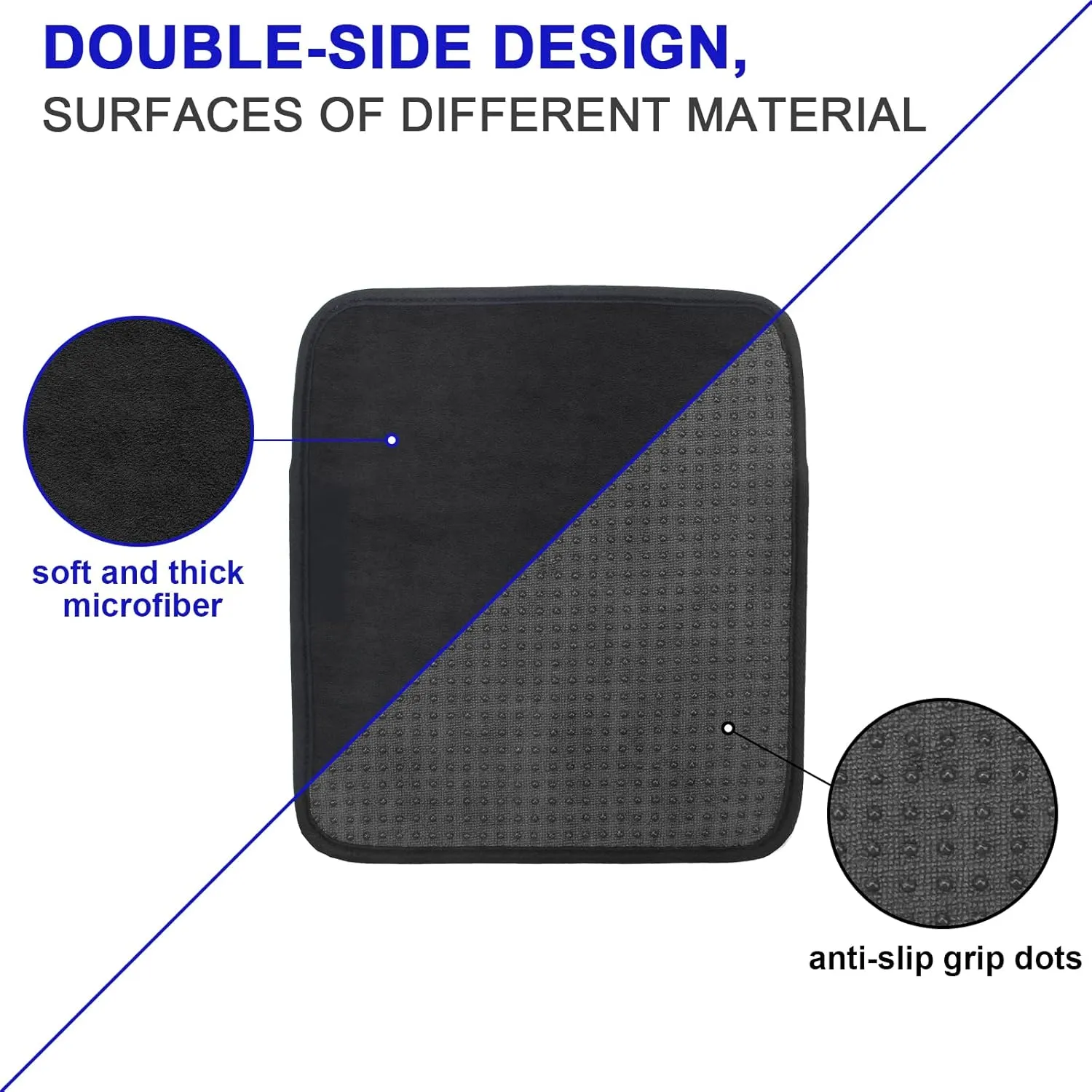 3 Pack Bowling Ball Towels, 10" x 8" Microfiber Bowling Shammy Accessories with Easy-Grip Dots Non-Slip (Black)
