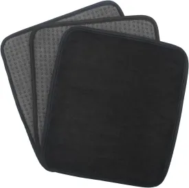 3 Pack Bowling Ball Towels, 10" x 8" Microfiber Bowling Shammy Accessories with Easy-Grip Dots Non-Slip (Black)