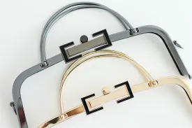 8"/11" Purse Frame With Screws Gunmental And Light Gold 20.5cm/28.5cm