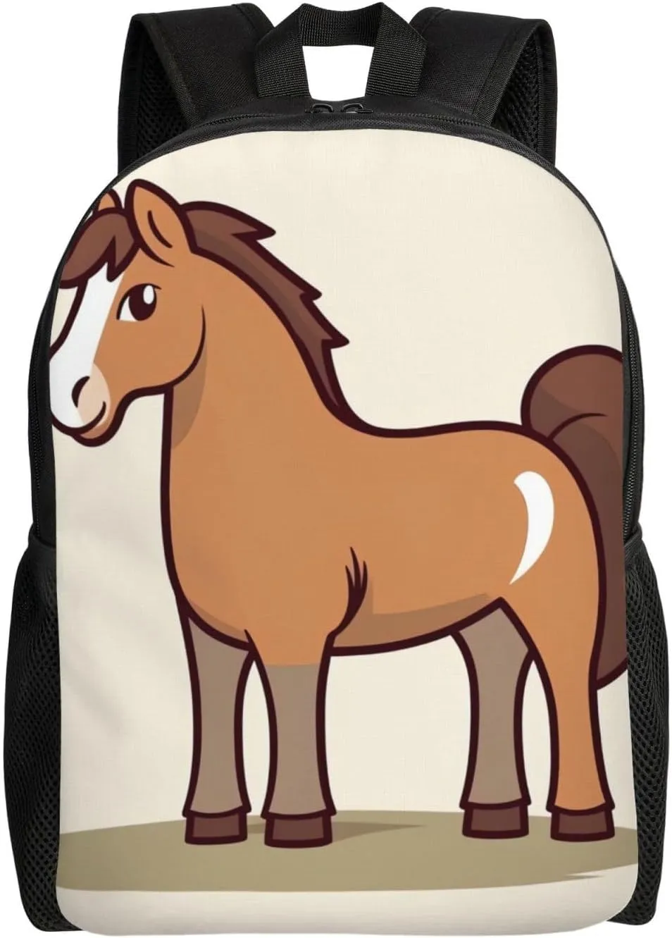 Backpack Travel Laptop Backpack for Men Women Lightweight Rucksack Simple Horse Cartoon Casual Daypack