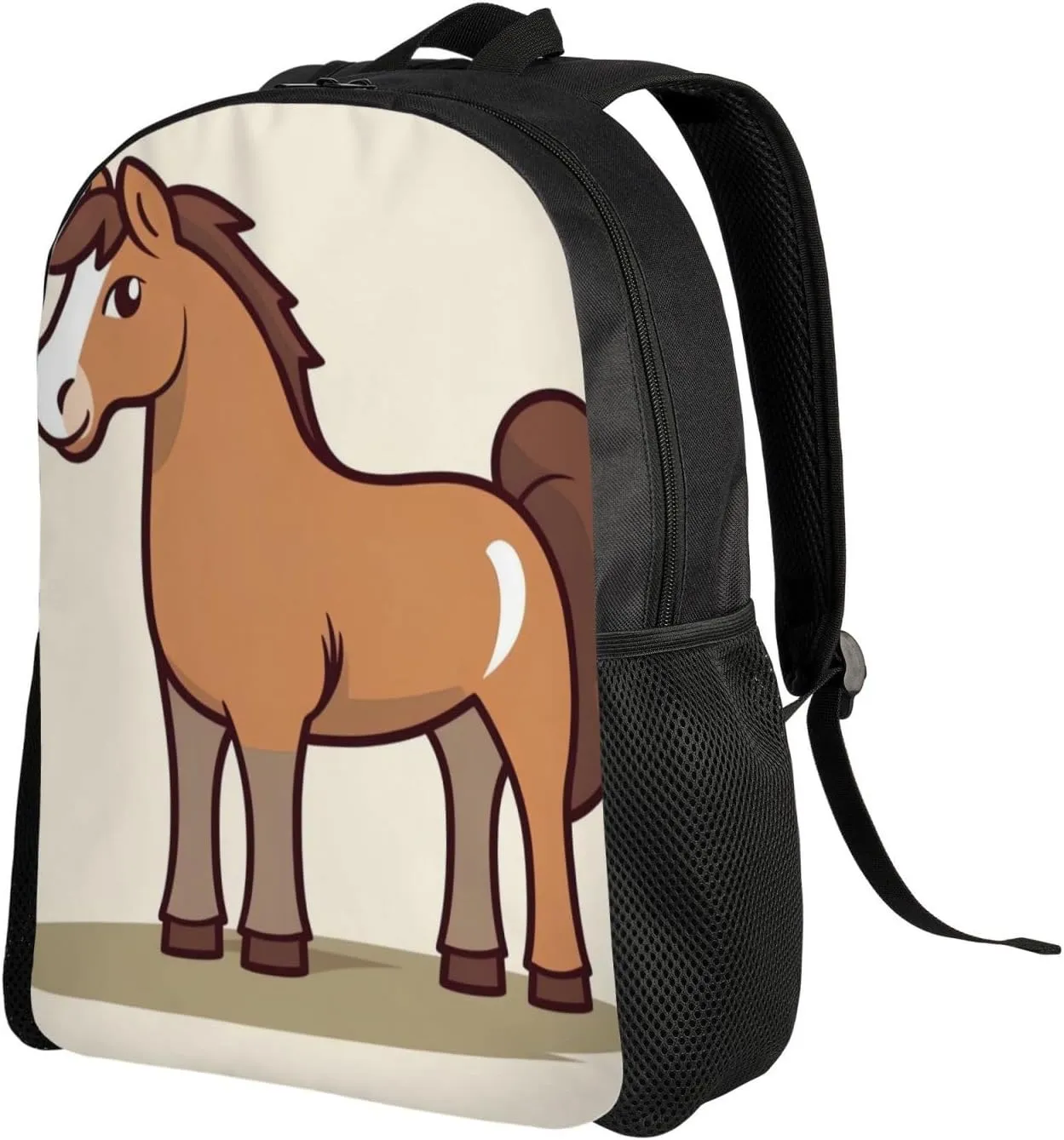 Backpack Travel Laptop Backpack for Men Women Lightweight Rucksack Simple Horse Cartoon Casual Daypack