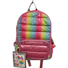 Bari Lynn Puff Stripe Backpack Pink