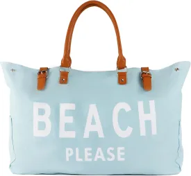 Beach Bag with Vegan Leather Handle, Extra Large Beach Bag for Women Waterproof Sandproof, White