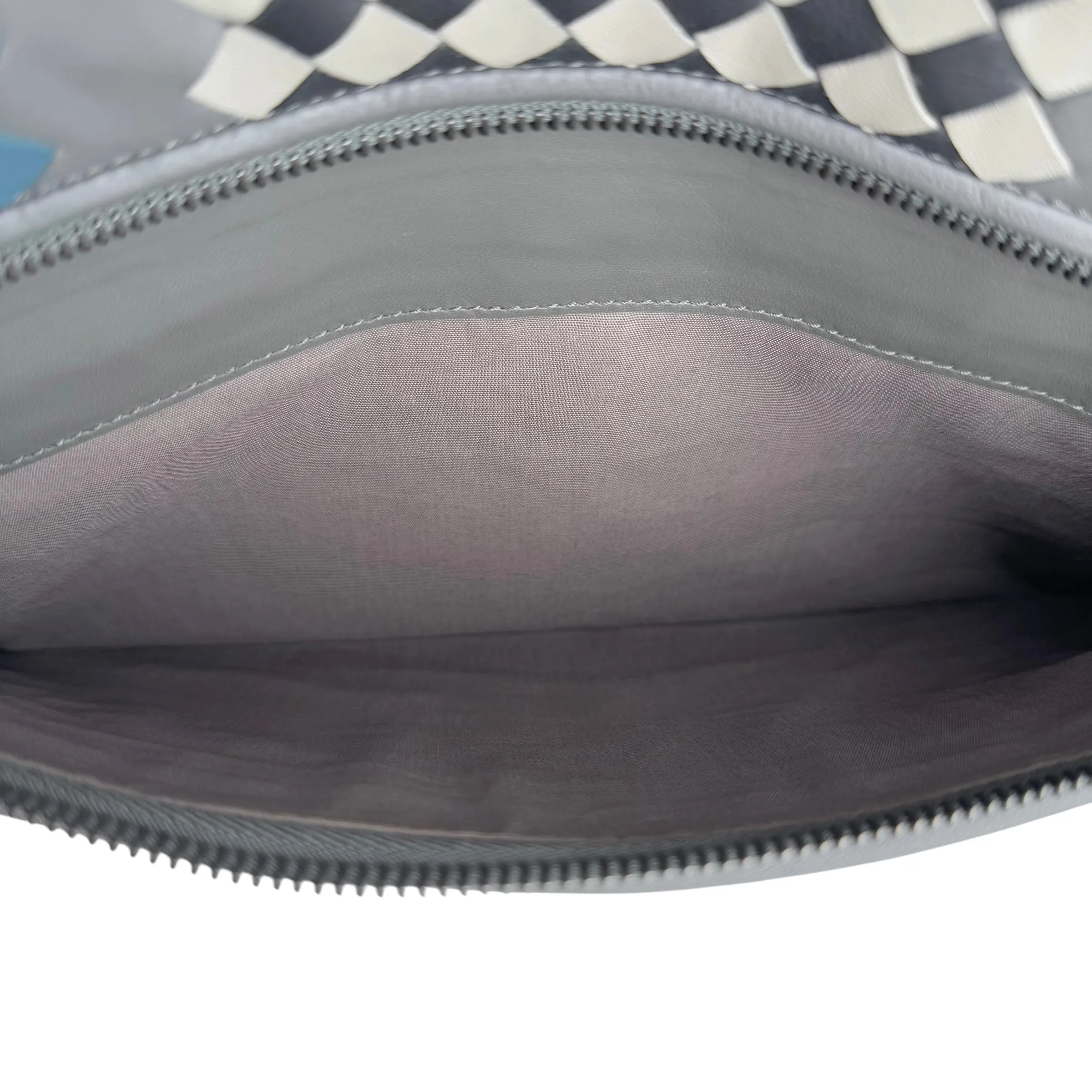 Bottega Veneta Grey Intrecciato Trimmed Leather Briefcase