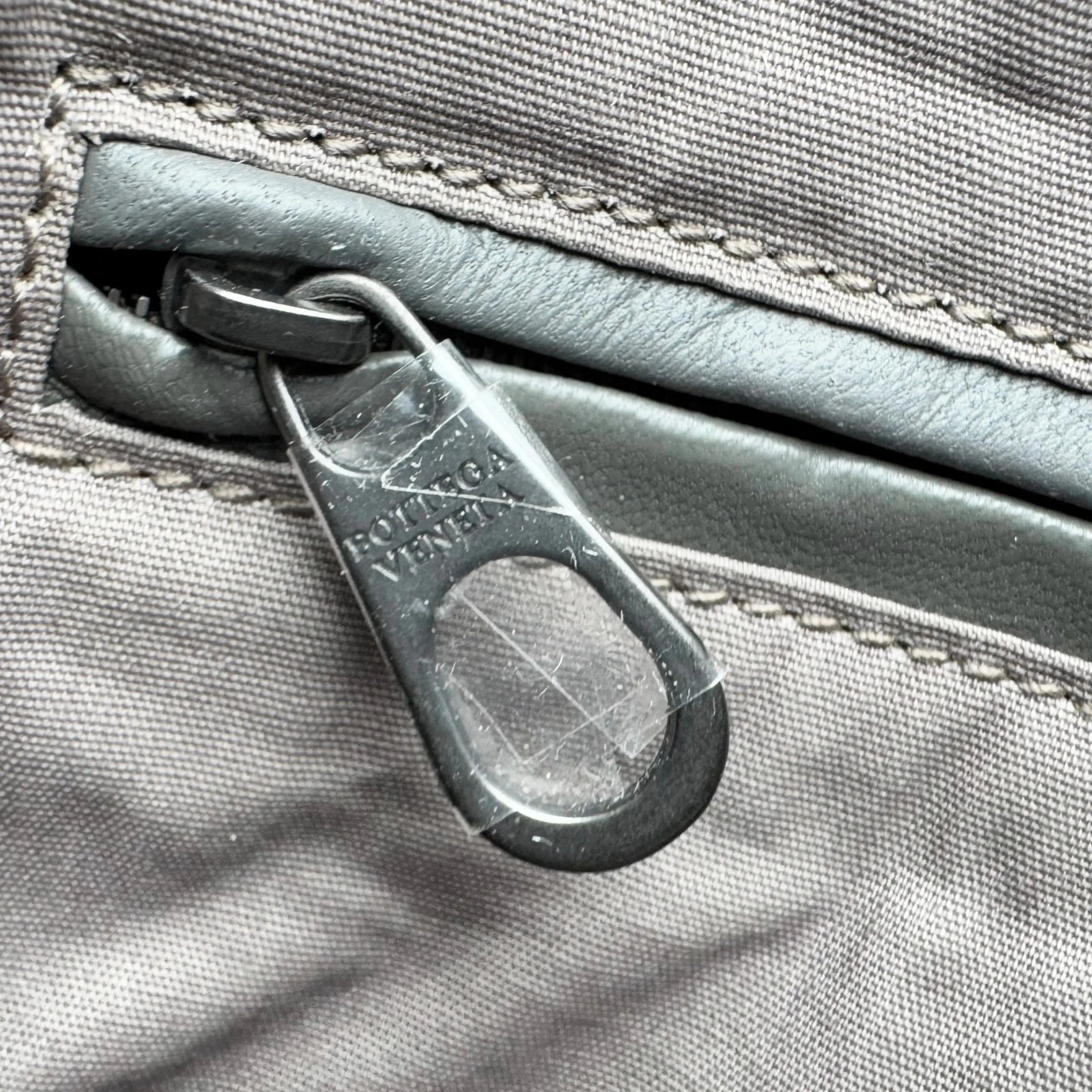 Bottega Veneta Grey Intrecciato Trimmed Leather Briefcase