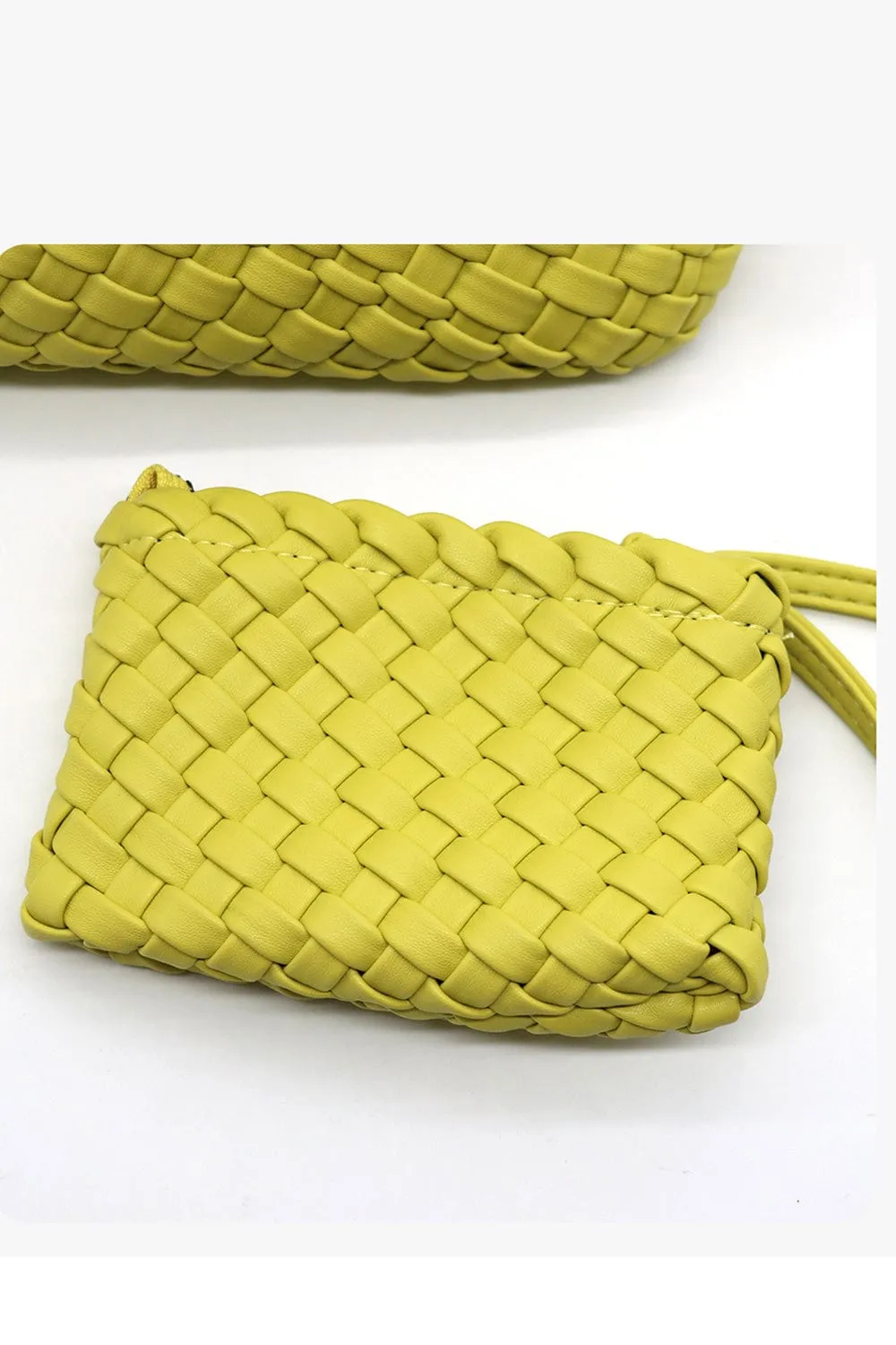 Braided Faux Leather Mini Tote Bag