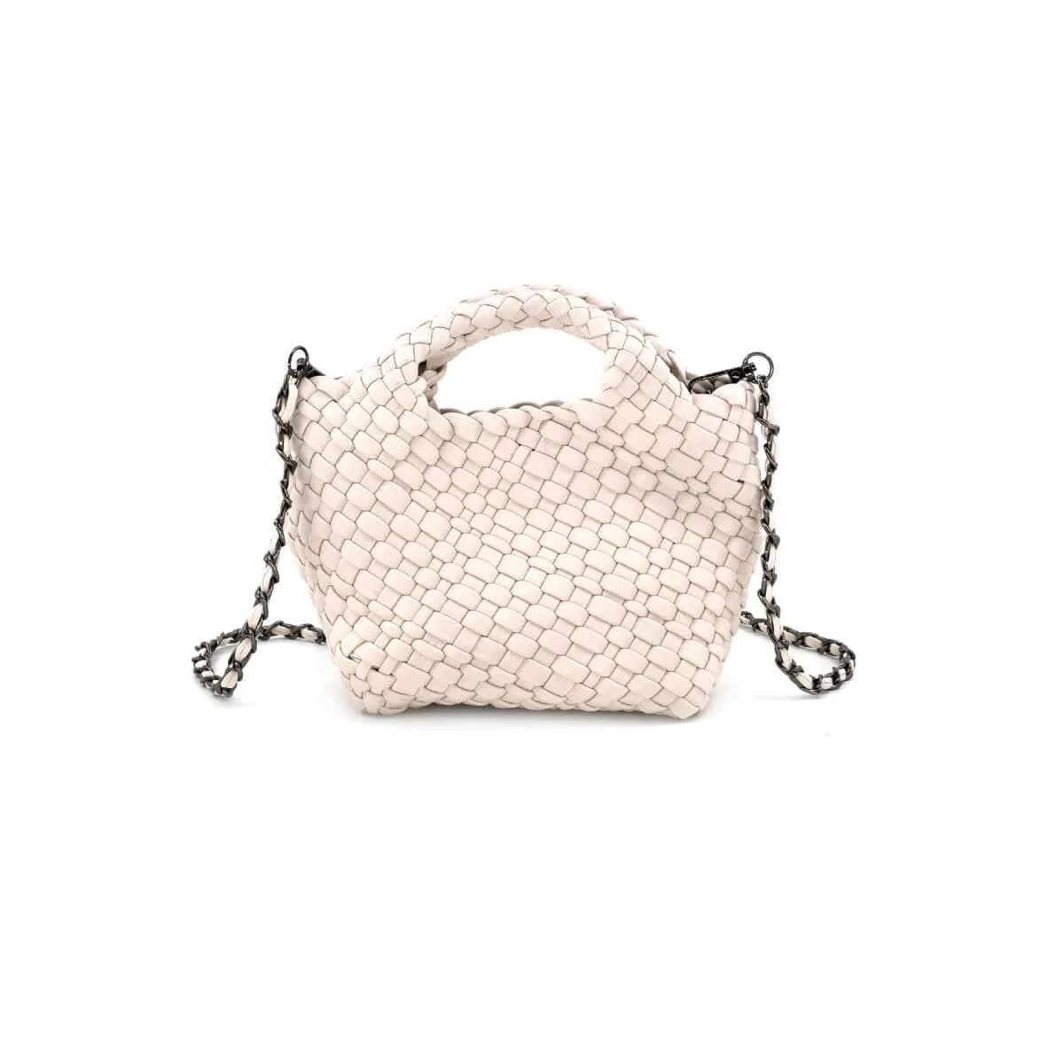 Braided Faux Leather Mini Tote Bag