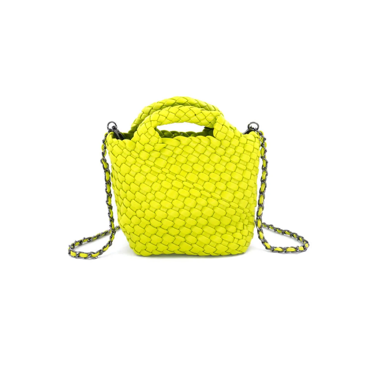 Braided Faux Leather Mini Tote Bag