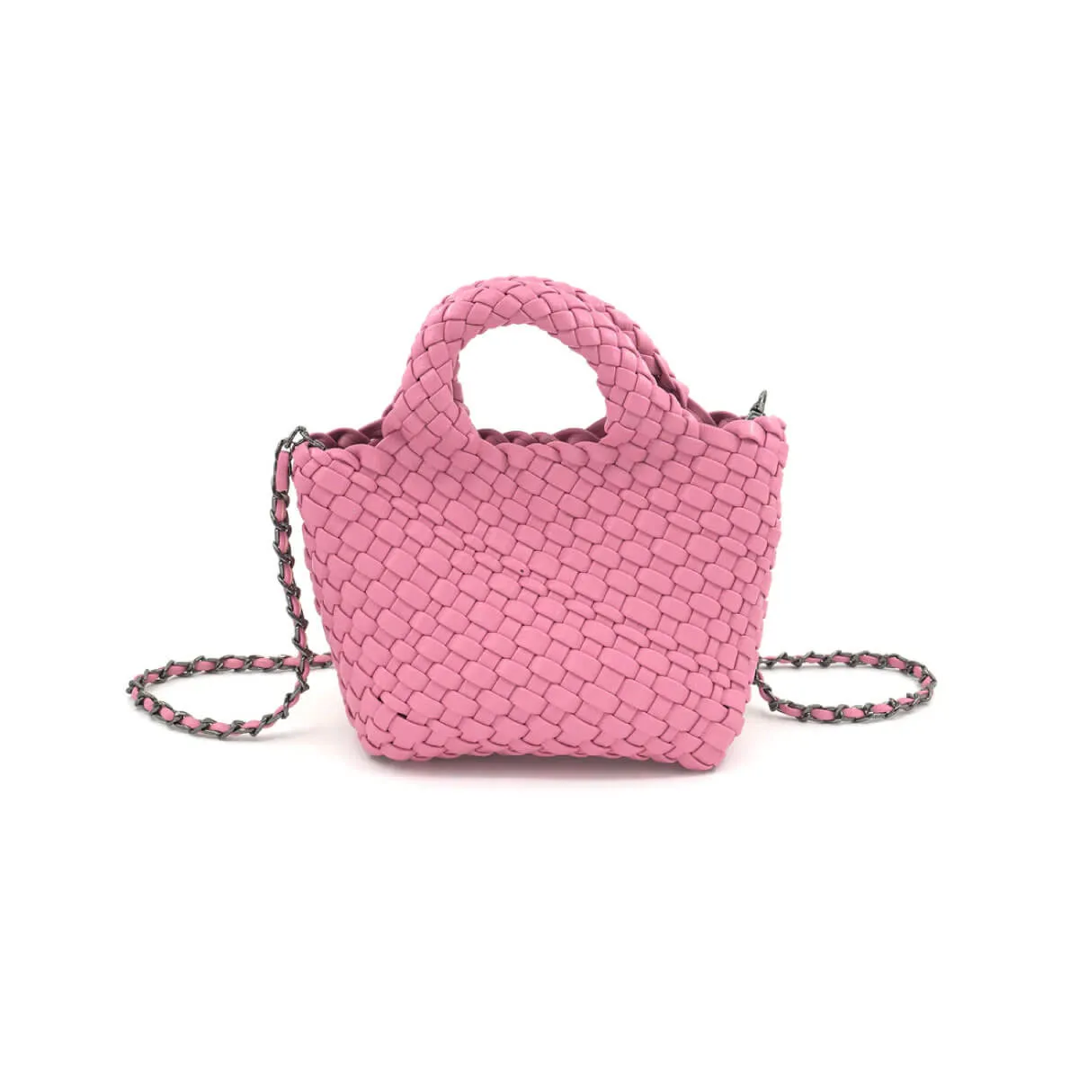 Braided Faux Leather Mini Tote Bag