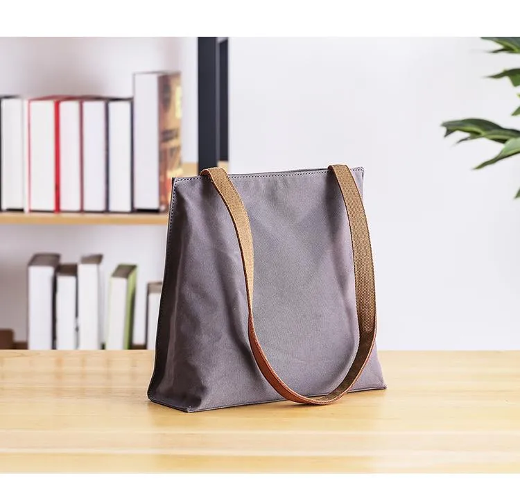 Canvas Mens Womens 11" Simple Tote Bag Handbag Tote Bag Shoulder Bag Tote Purse For Men