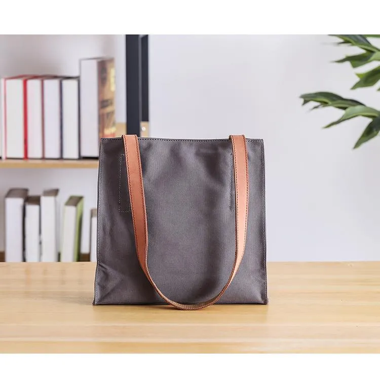 Canvas Mens Womens 11" Simple Tote Bag Handbag Tote Bag Shoulder Bag Tote Purse For Men