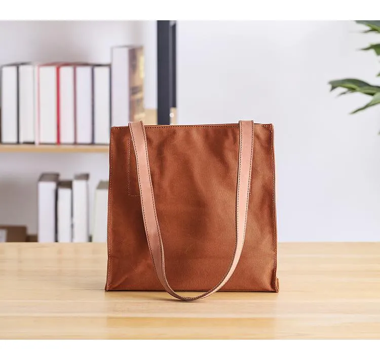 Canvas Mens Womens 11" Simple Tote Bag Handbag Tote Bag Shoulder Bag Tote Purse For Men