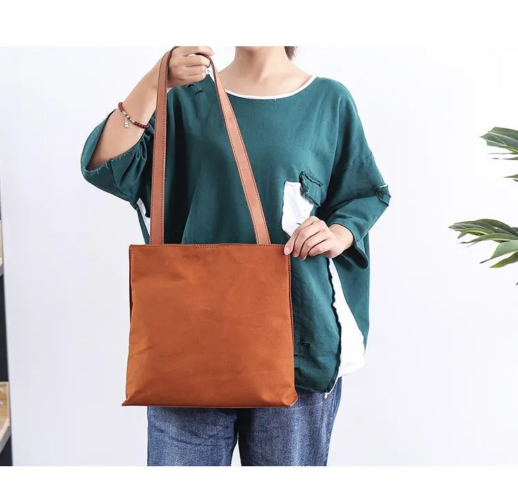 Canvas Mens Womens 11" Simple Tote Bag Handbag Tote Bag Shoulder Bag Tote Purse For Men