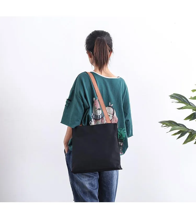Canvas Mens Womens 11" Simple Tote Bag Handbag Tote Bag Shoulder Bag Tote Purse For Men
