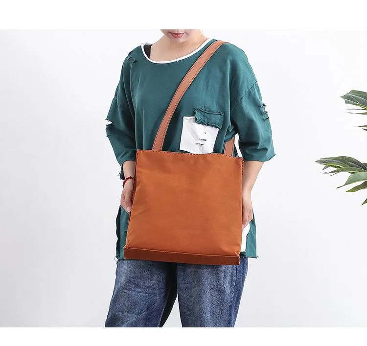 Canvas Mens Womens 11" Simple Tote Bag Handbag Tote Bag Shoulder Bag Tote Purse For Men