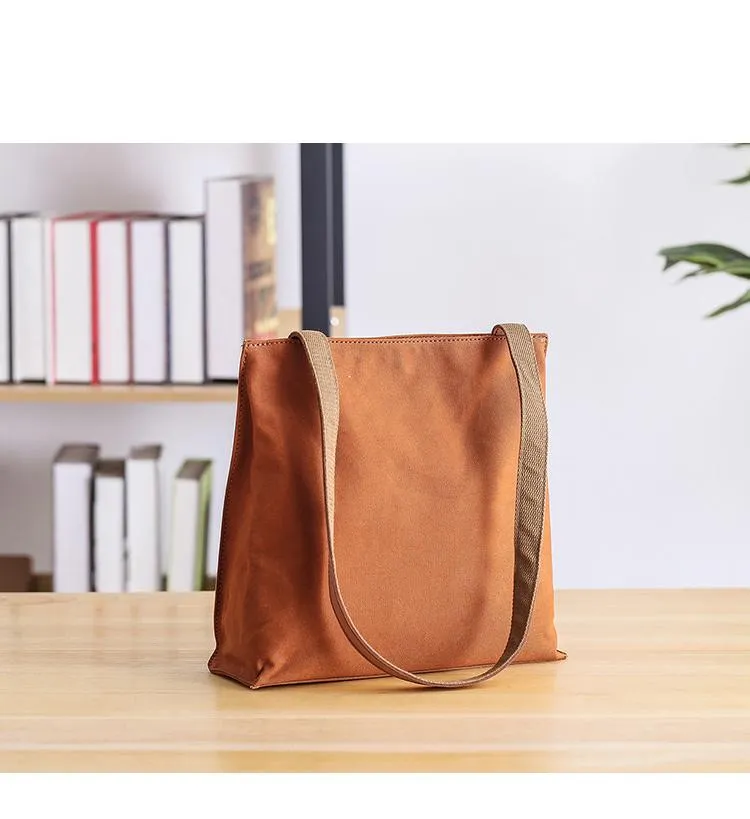 Canvas Mens Womens 11" Simple Tote Bag Handbag Tote Bag Shoulder Bag Tote Purse For Men