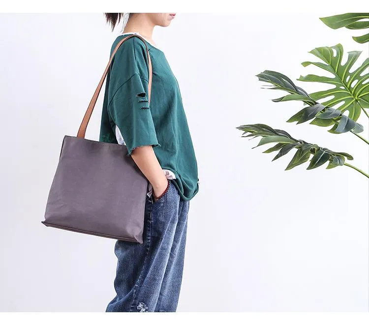 Canvas Mens Womens 11" Simple Tote Bag Handbag Tote Bag Shoulder Bag Tote Purse For Men