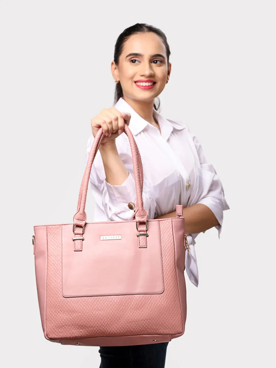 Caprese Fiona Tote Large Office Handbag Light Pink