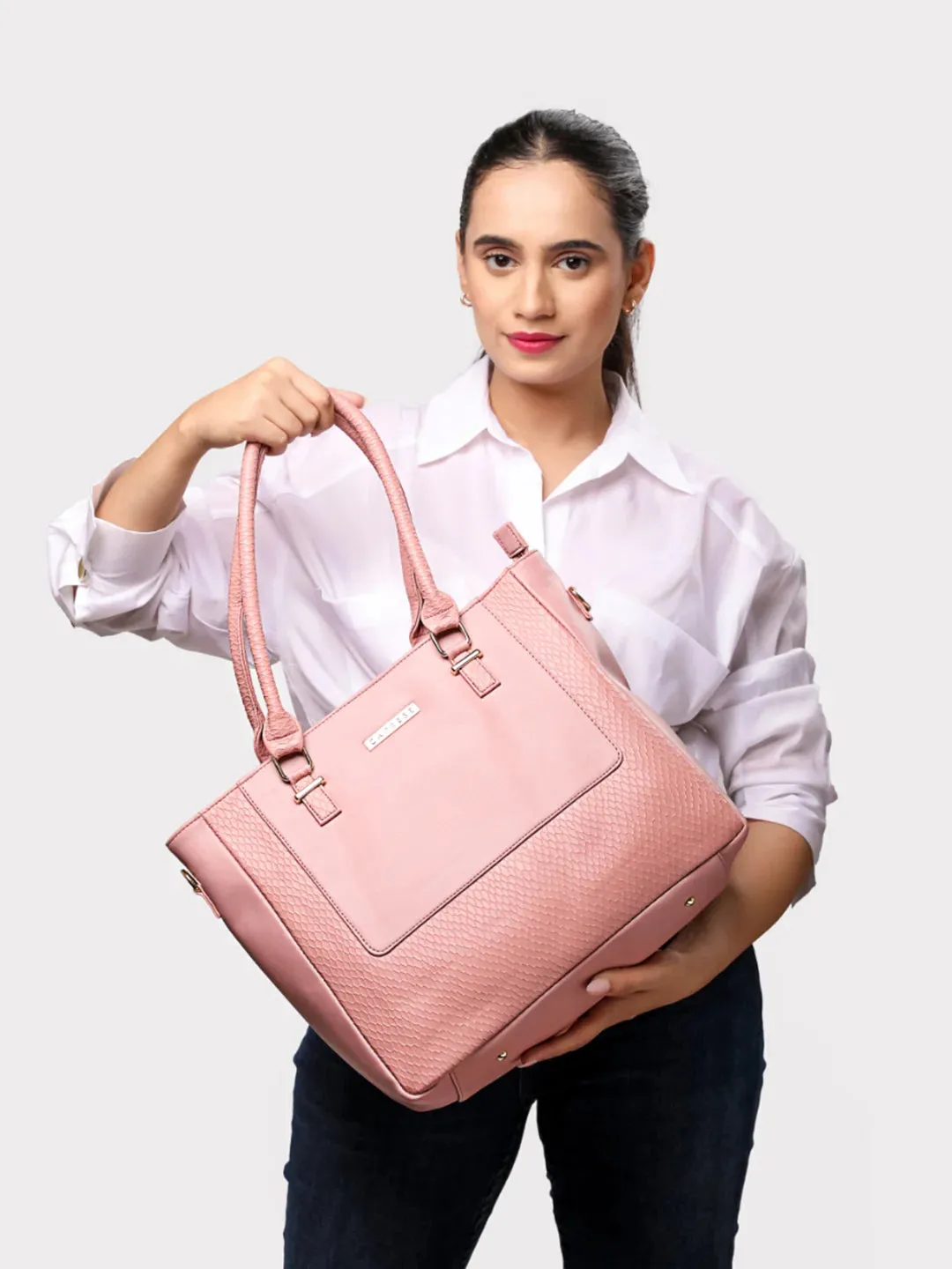 Caprese Fiona Tote Large Office Handbag Light Pink