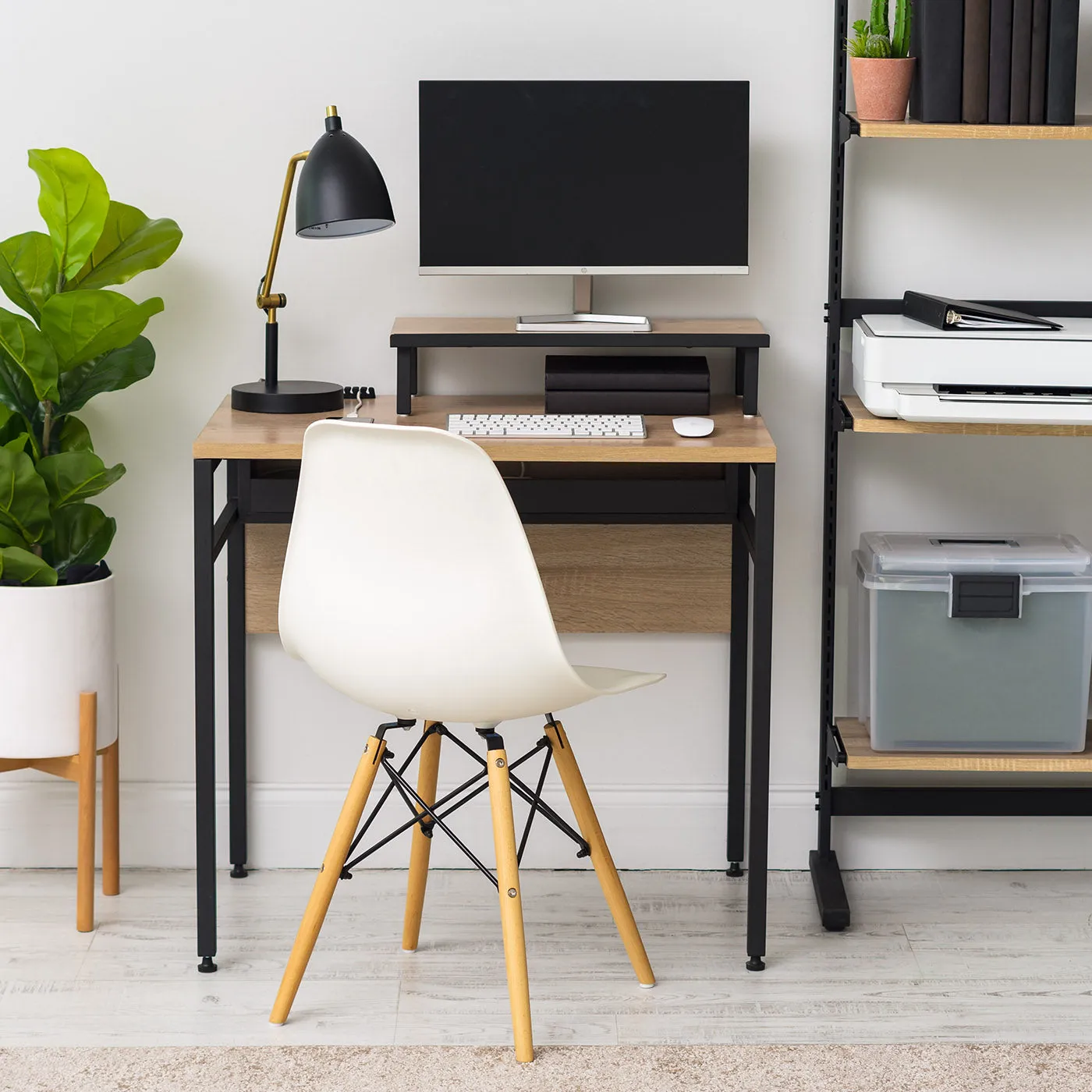 Computer Desk With Monitor Stand and Cable management