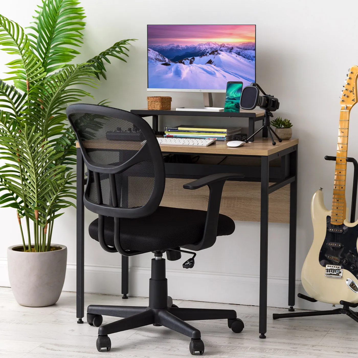 Computer Desk With Monitor Stand and Cable management