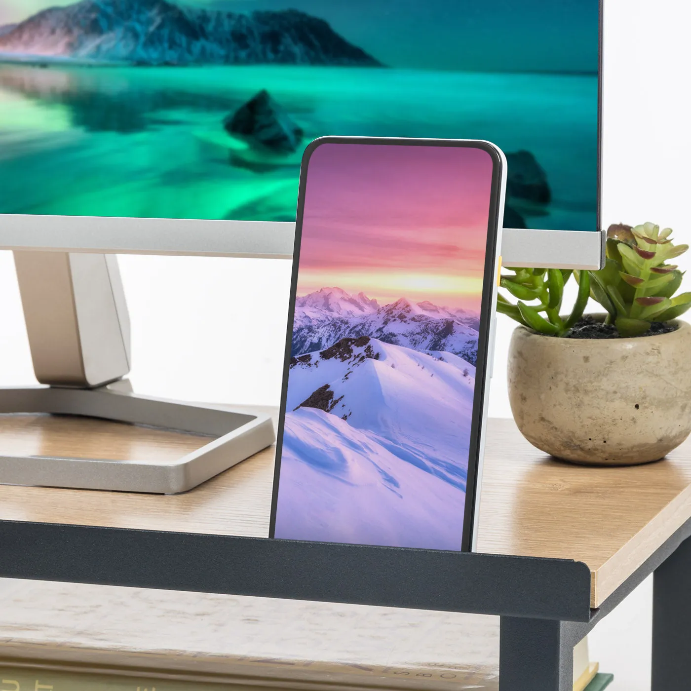 Computer Desk With Monitor Stand and Cable management