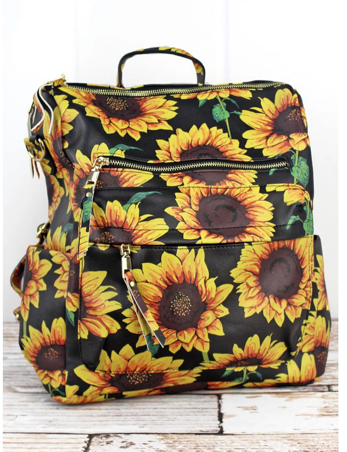 Fashionable Faux Leather Backpacks with Guitar Shoulder Straps