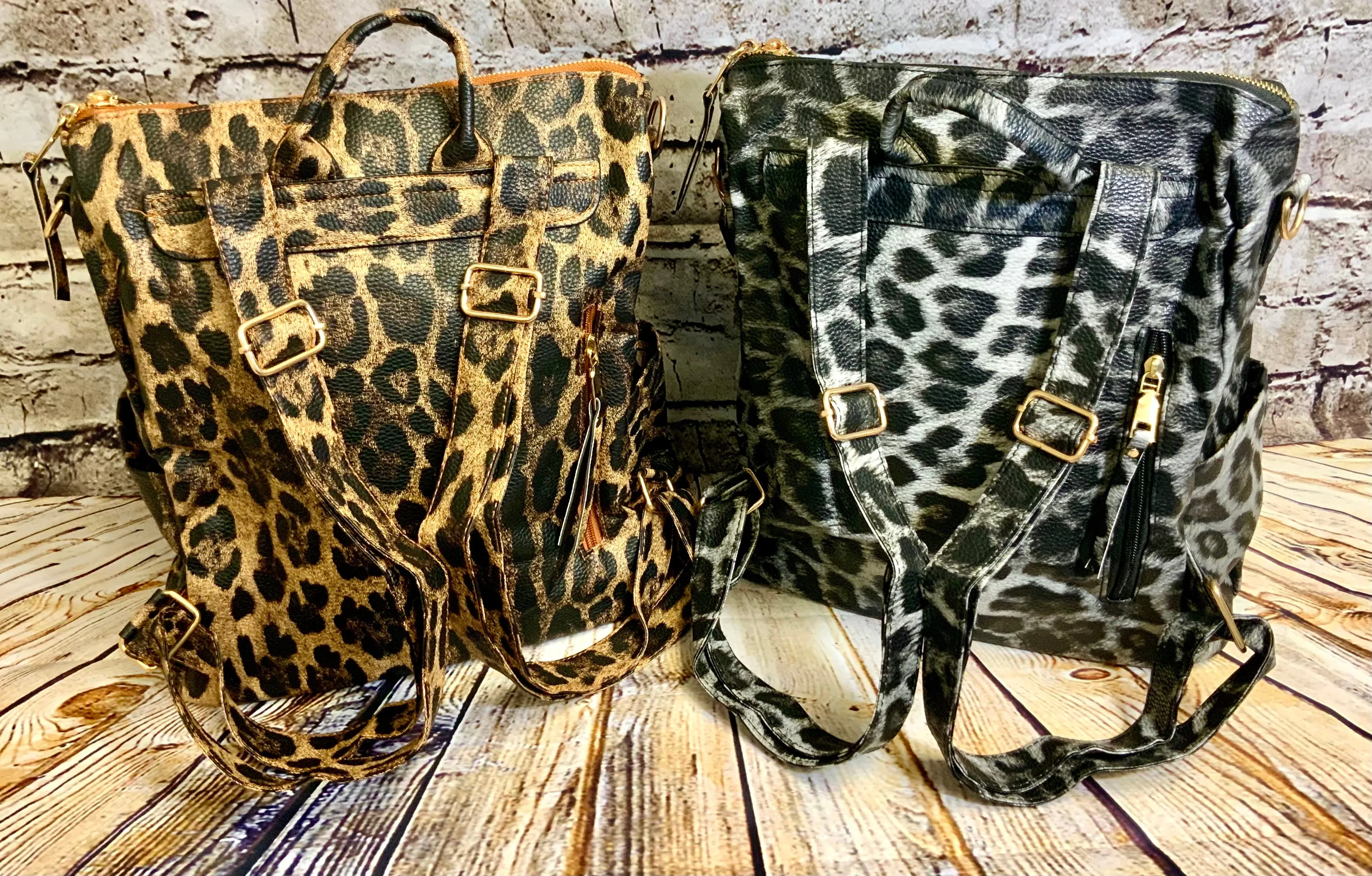 Fashionable Faux Leather Backpacks with Guitar Shoulder Straps