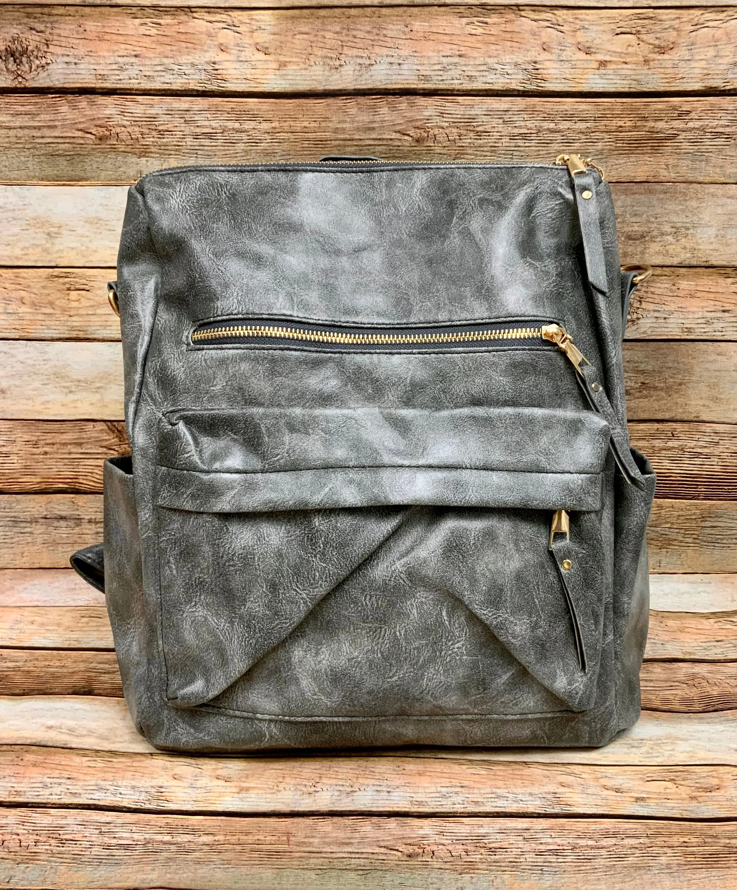 Fashionable Faux Leather Backpacks with Guitar Shoulder Straps