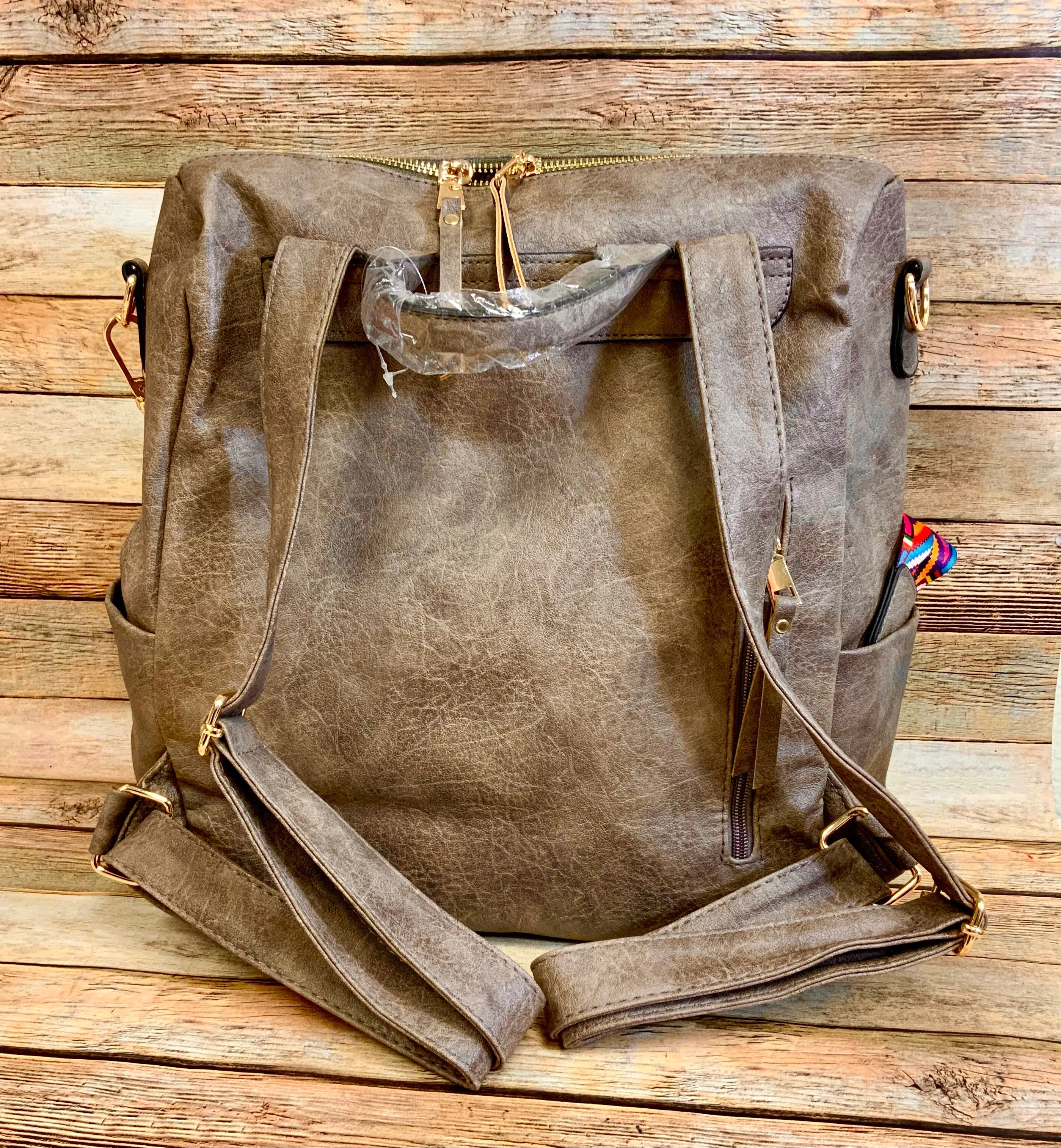 Fashionable Faux Leather Backpacks with Guitar Shoulder Straps