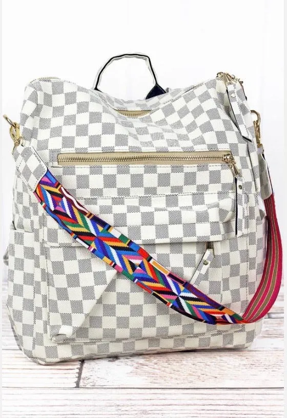 Fashionable Faux Leather Backpacks with Guitar Shoulder Straps