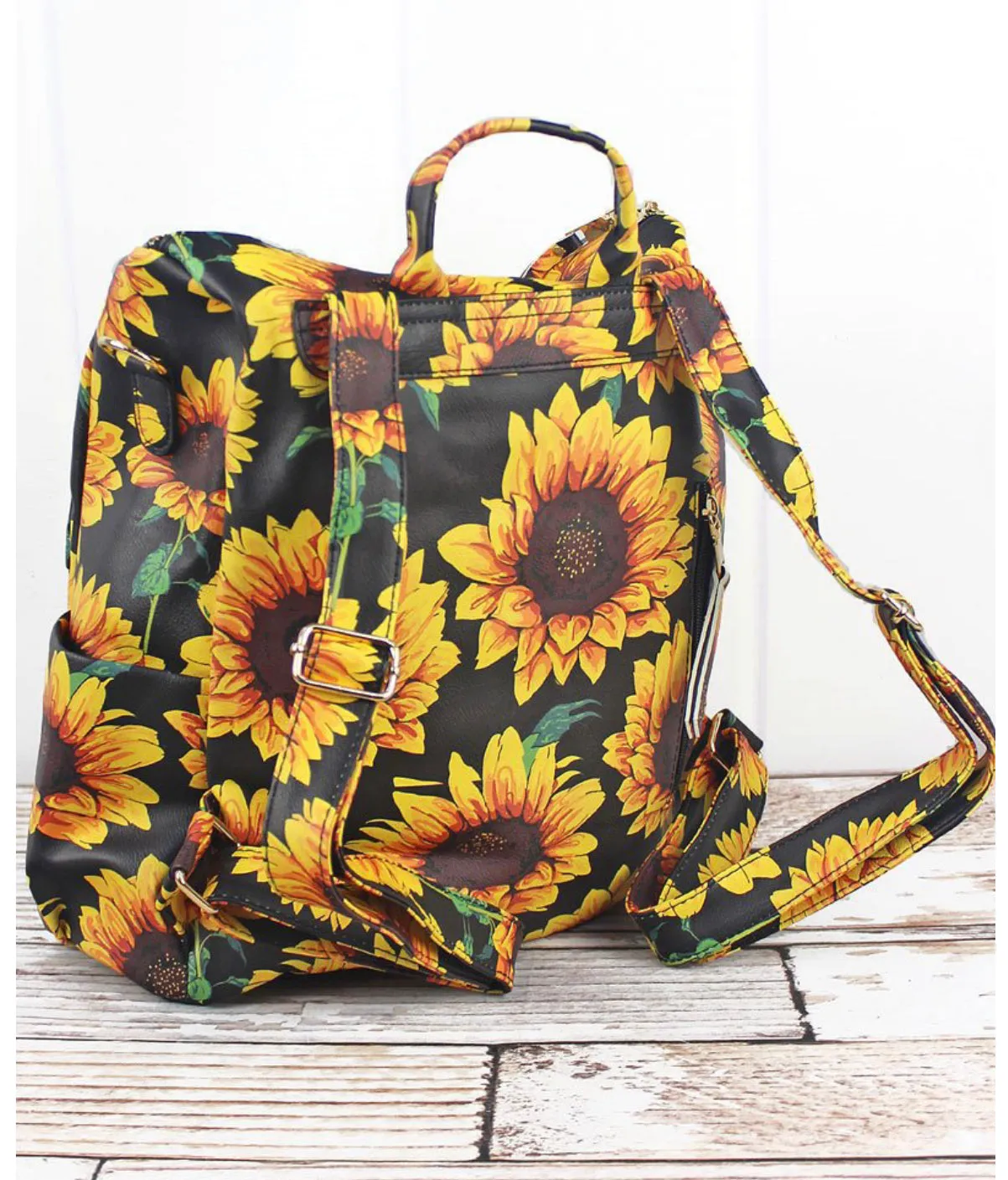 Fashionable Faux Leather Backpacks with Guitar Shoulder Straps