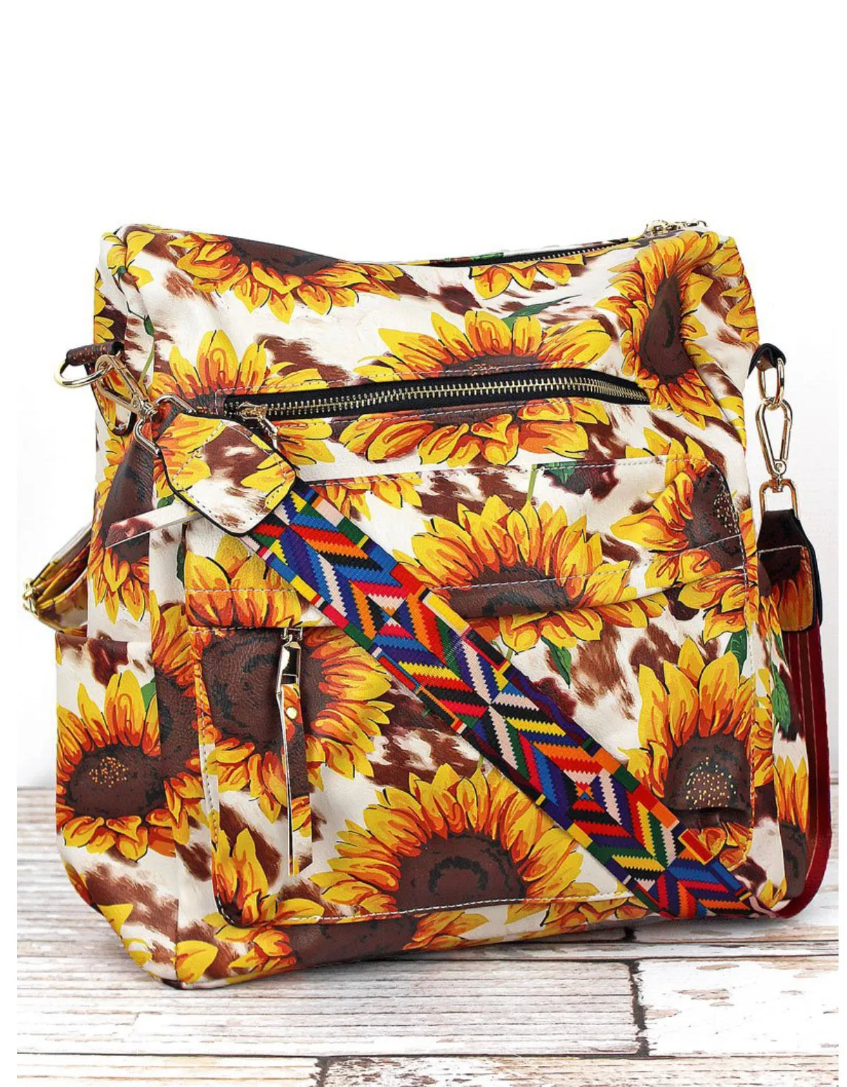 Fashionable Faux Leather Backpacks with Guitar Shoulder Straps