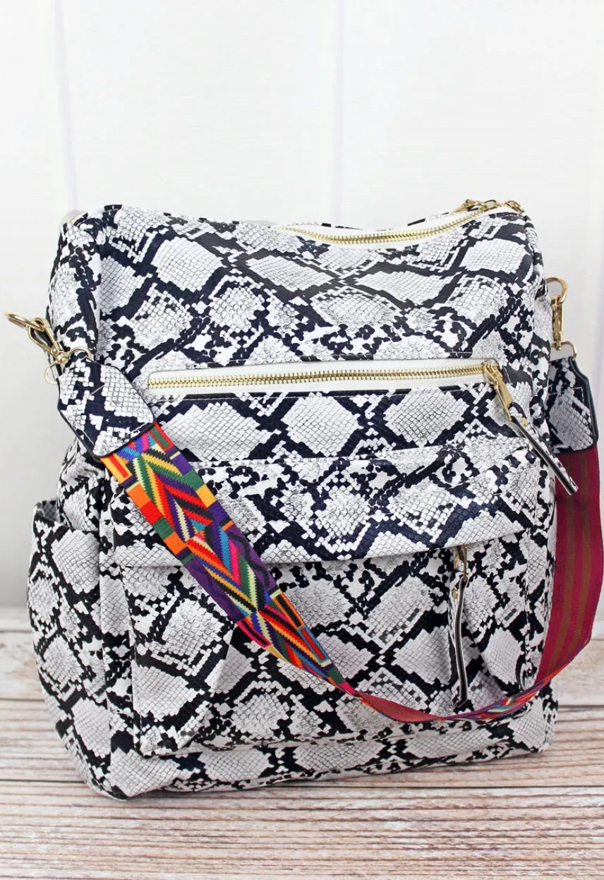 Fashionable Faux Leather Backpacks with Guitar Shoulder Straps