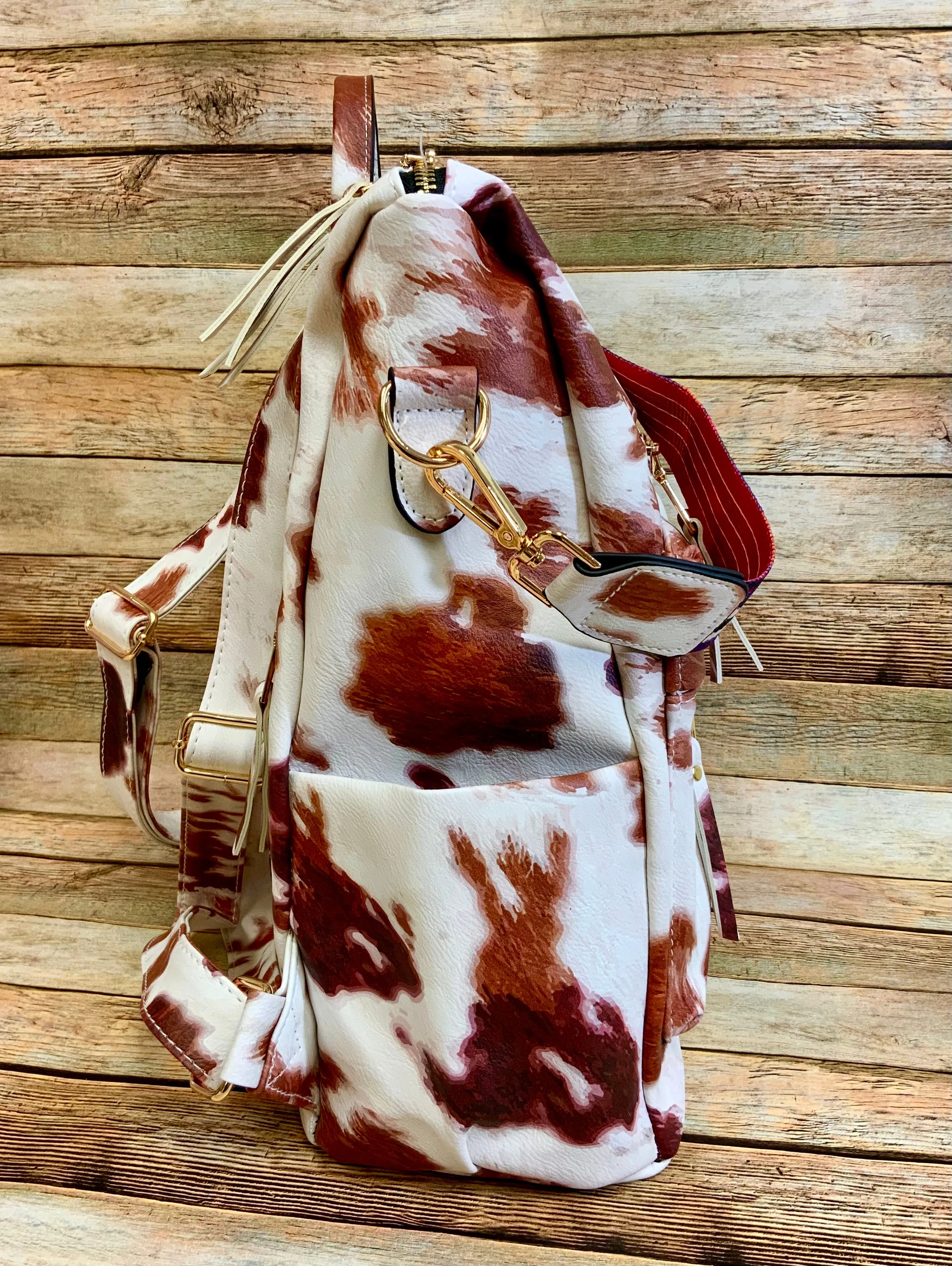Fashionable Faux Leather Backpacks with Guitar Shoulder Straps