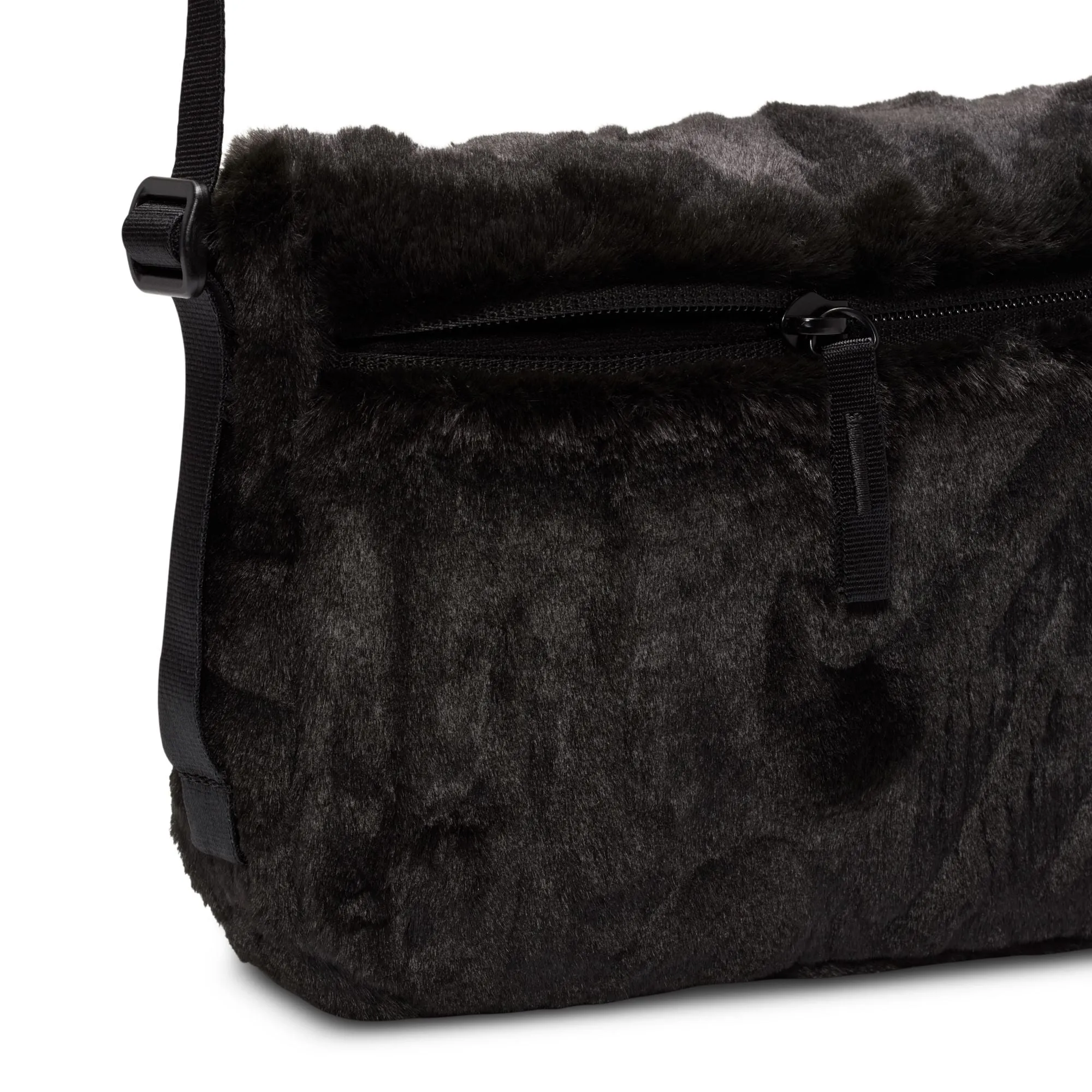 FAUX FUR CROSSBODY BAG "BLACK"