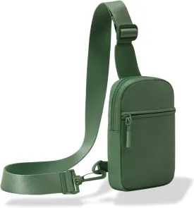 FORZAROCKET Ultralight Sling Bag w/Long Strap 70"  Small Crossbody Bag w/Extended Strap  Women Men Fanny Pack w/Anti-Theft Pocket  Two-Way Durable Zipper  Travel & Plus Size Friendly, Green