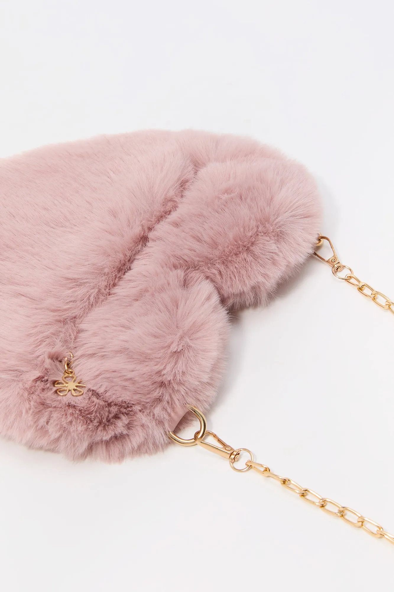 Girls Faux Fur Heart Crossbody Purse
