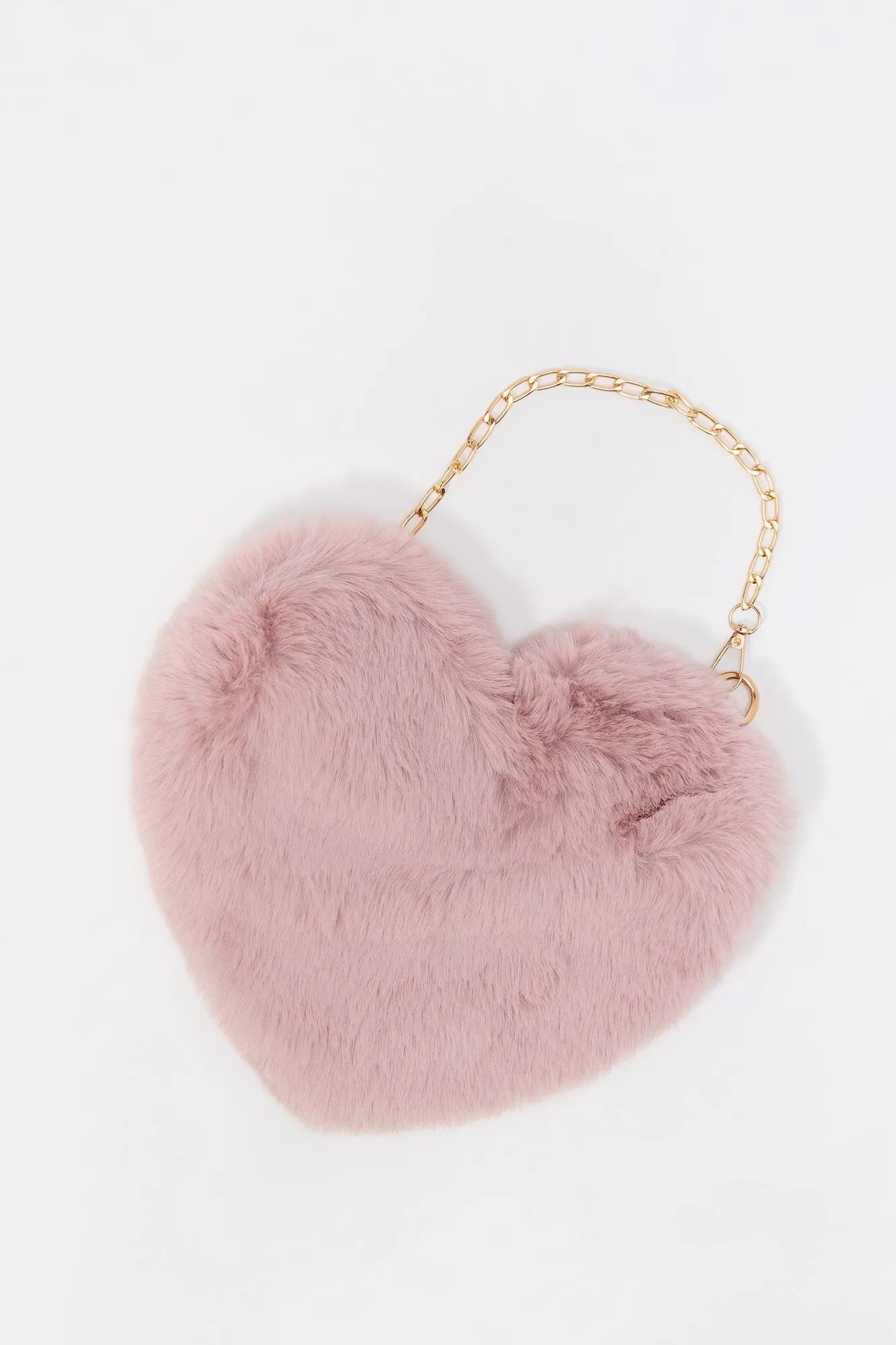 Girls Faux Fur Heart Crossbody Purse
