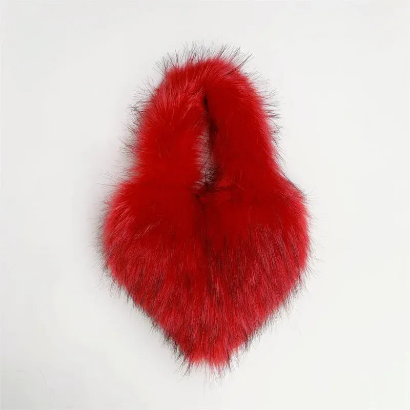 Heart Faux Fur Shoulder Bag