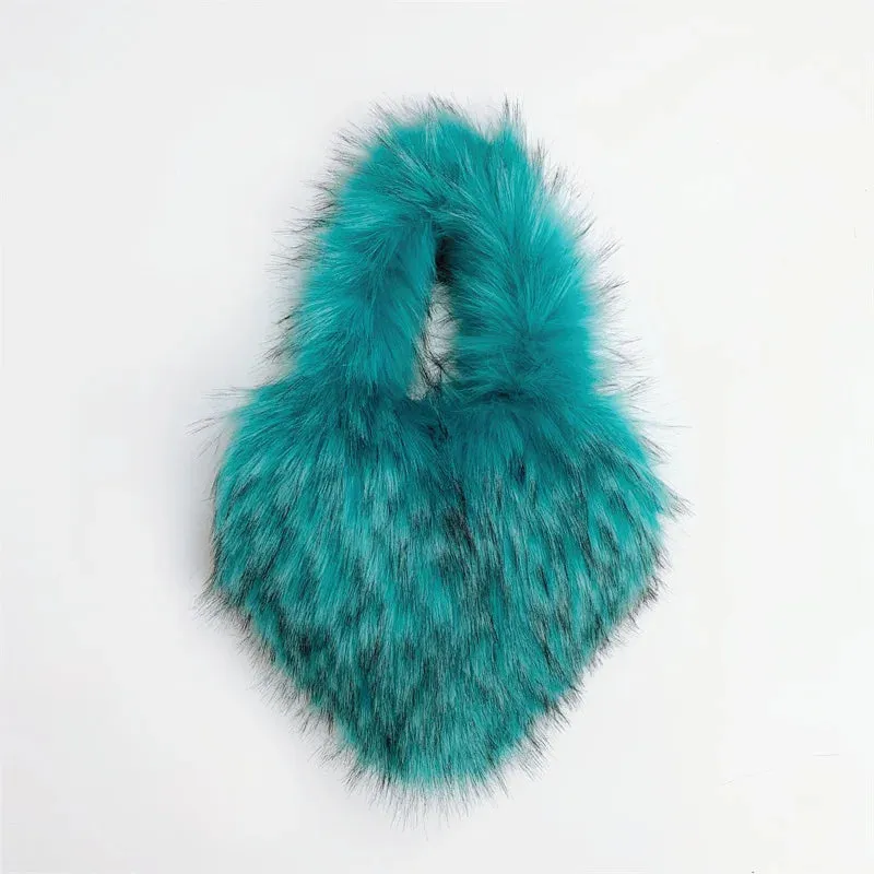Heart Faux Fur Shoulder Bag